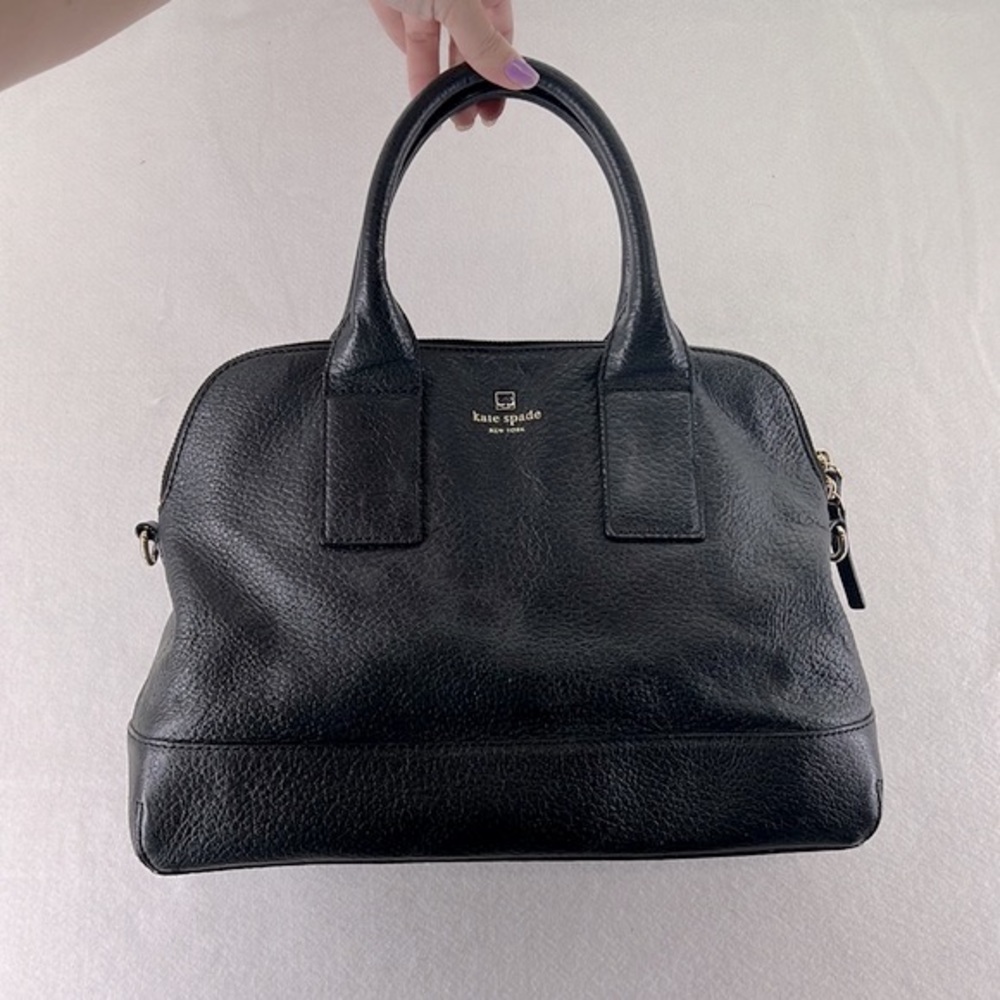 Kate Spade Southport Avenue Jenny Satchel Handbag Purse Crossbody Leather Black.